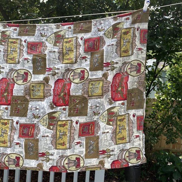 Colonial Print Twin Bedspread Coverlet Thin Americana Homemade Farmhouse - Picture 3 of 10